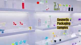 Salle d'échantillons d'une usine d'emballage cosmétique
