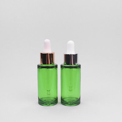 acheter 30cc PETG Bouteille de gouttelette verte Bouteilles de gouttelette de luxe avec plafond de pressage online manufacture