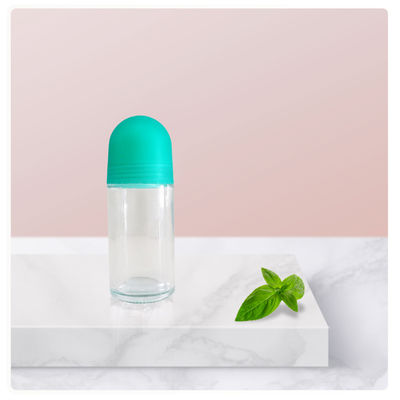 Bouteille en verre à rouleaux de 50 ml Bouteille à rouleaux transparents pour déodorant et cosmétique
