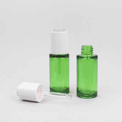 Bouteilles de gouttelettes cosmétiques vertes transparentes de 30 ml pour les huiles essentielles