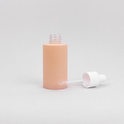 Bouteille gouttelette PETG glacée de 60 ml avec tête en caoutchouc blanc pour sérums faciaux